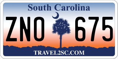 SC license plate ZNO675