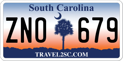 SC license plate ZNO679