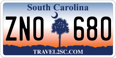 SC license plate ZNO680