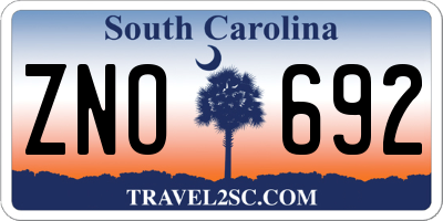 SC license plate ZNO692