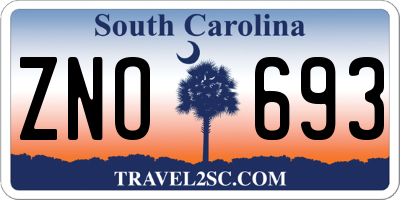 SC license plate ZNO693