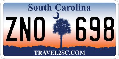 SC license plate ZNO698