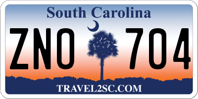 SC license plate ZNO704