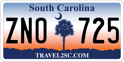 SC license plate ZNO725