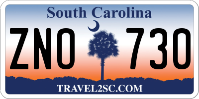 SC license plate ZNO730