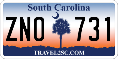 SC license plate ZNO731