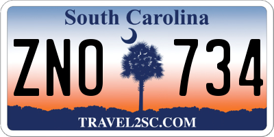 SC license plate ZNO734