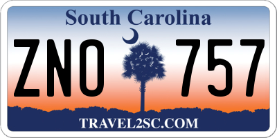 SC license plate ZNO757