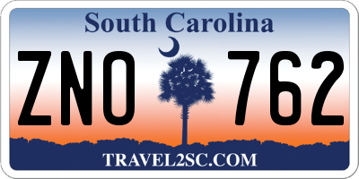 SC license plate ZNO762