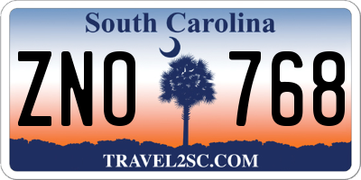 SC license plate ZNO768