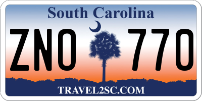 SC license plate ZNO770