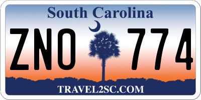 SC license plate ZNO774