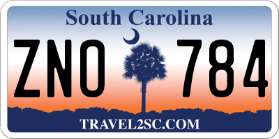 SC license plate ZNO784