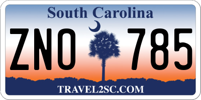 SC license plate ZNO785