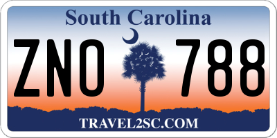 SC license plate ZNO788