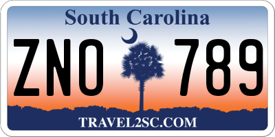 SC license plate ZNO789
