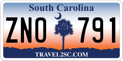 SC license plate ZNO791