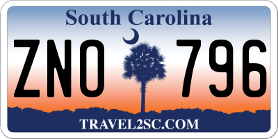 SC license plate ZNO796