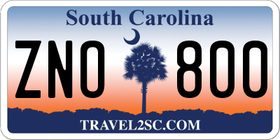 SC license plate ZNO800