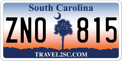 SC license plate ZNO815