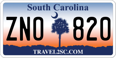 SC license plate ZNO820