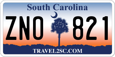 SC license plate ZNO821