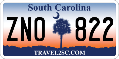 SC license plate ZNO822
