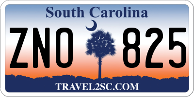 SC license plate ZNO825