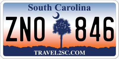 SC license plate ZNO846