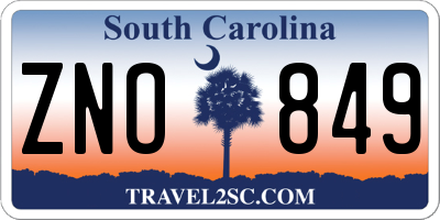 SC license plate ZNO849