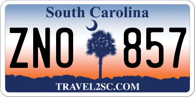 SC license plate ZNO857