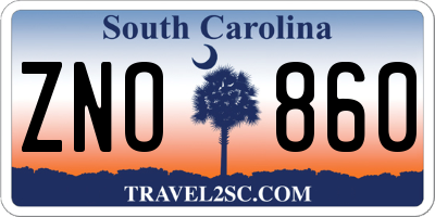 SC license plate ZNO860
