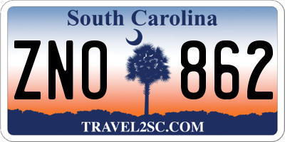 SC license plate ZNO862