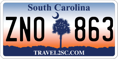 SC license plate ZNO863