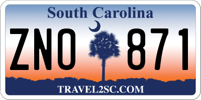 SC license plate ZNO871