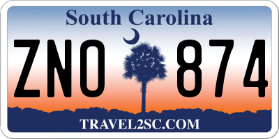 SC license plate ZNO874