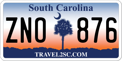 SC license plate ZNO876