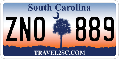 SC license plate ZNO889