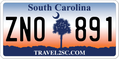 SC license plate ZNO891