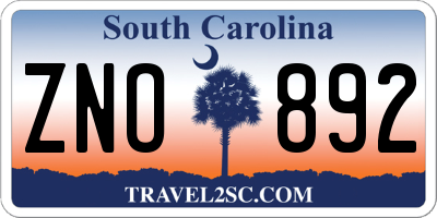 SC license plate ZNO892
