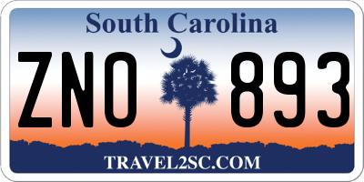 SC license plate ZNO893