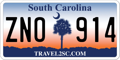 SC license plate ZNO914
