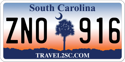 SC license plate ZNO916