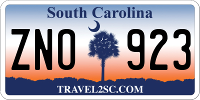 SC license plate ZNO923