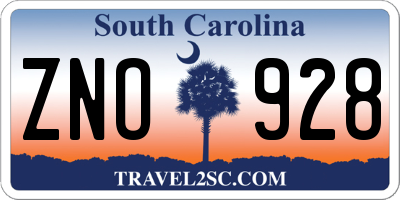 SC license plate ZNO928