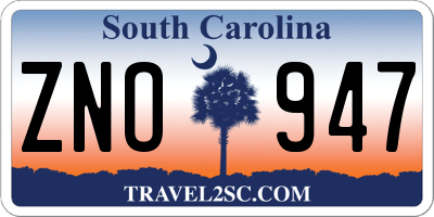 SC license plate ZNO947