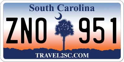 SC license plate ZNO951