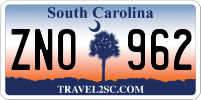 SC license plate ZNO962
