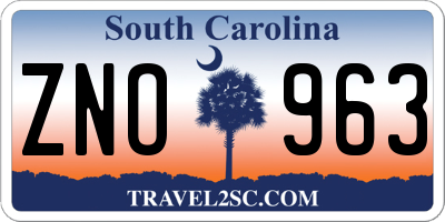 SC license plate ZNO963