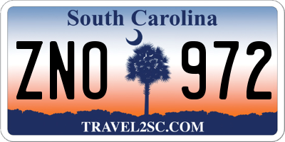 SC license plate ZNO972